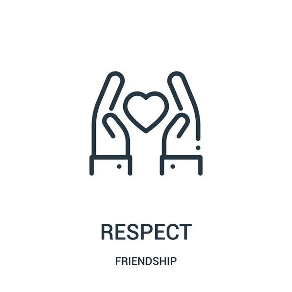 Respect icon vector from friendship collection. Thin line respect outline icon vector illustration. Linear symbol for use on web and mobile apps, logo, print media. — Stock Vector