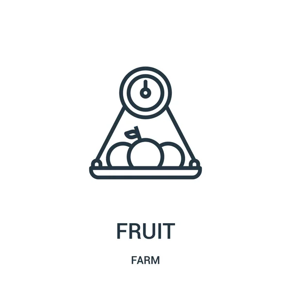 Vector icono de fruta de la colección de granja. Delgada línea fruta esquema icono vector ilustración. Símbolo lineal para su uso en aplicaciones web y móviles, logotipo, medios impresos . — Vector de stock