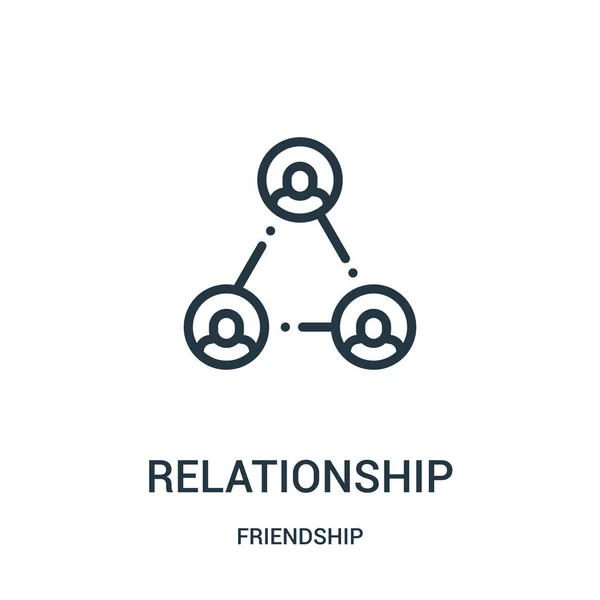 Relationship icon vector from friendship collection. Thin line relationship outline icon vector illustration. Linear symbol for use on web and mobile apps, logo, print media. — Stock Vector