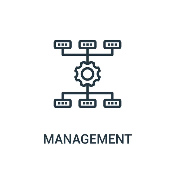 Management icon vector from seo collection. Thin line management outline icon vector illustration. Linear symbol for use on web and mobile apps, logo, print media. — Stock Vector