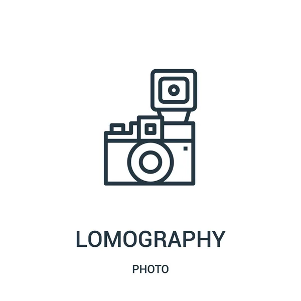 Lomography vector icono de la colección de fotos. Línea delgada lomografía esquema icono vector ilustración. Símbolo lineal para su uso en aplicaciones web y móviles, logotipo, medios impresos . — Vector de stock