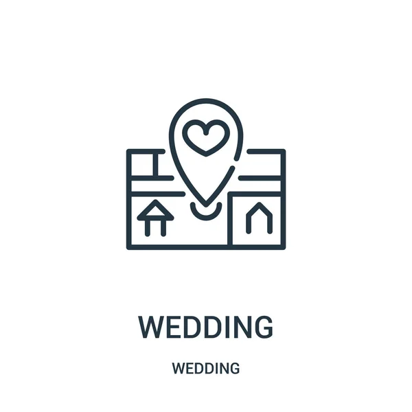 Hochzeit Ikone Vektor aus Hochzeit Kollektion. dünne Linie Hochzeit Umriss Symbol Vektor Illustration. Lineares Symbol für Web- und Mobile-Apps, Logo, Printmedien. — Stockvektor