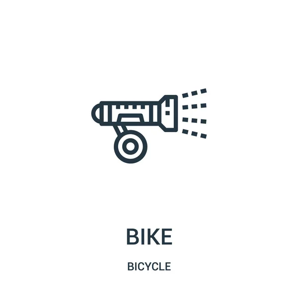 Vector icono de bicicleta de la colección de bicicletas. Línea delgada del contorno de la bicicleta icono ilustración vectorial. Símbolo lineal para su uso en aplicaciones web y móviles, logotipo, medios impresos . — Vector de stock