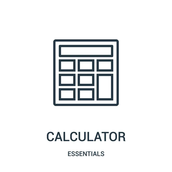 Calculator icon vector from essentials collection. Thin line calculator outline icon vector illustration. Linear symbol for use on web and mobile apps, logo, print media. — Stock Vector
