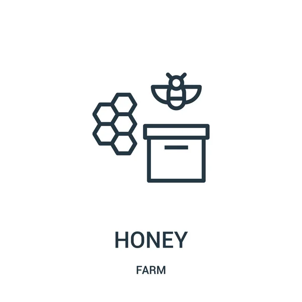 Honing pictogram vector uit farm collectie. Dunne lijn honing overzicht pictogram vectorillustratie. Lineaire symbool voor gebruik op het web en mobiele apps, logo, gedrukte media. — Stockvector