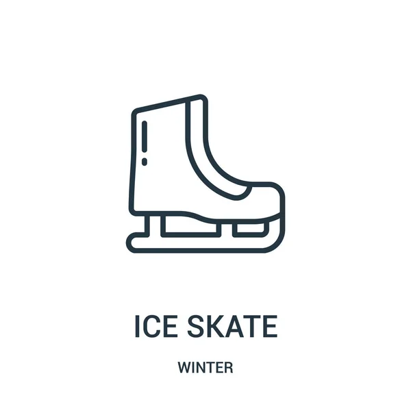 Patín de hielo vector icono de la colección de invierno. Ilustración de vectores de iconos de líneas delgadas de patines de hielo. Símbolo lineal para su uso en aplicaciones web y móviles, logotipo, medios impresos . — Archivo Imágenes Vectoriales