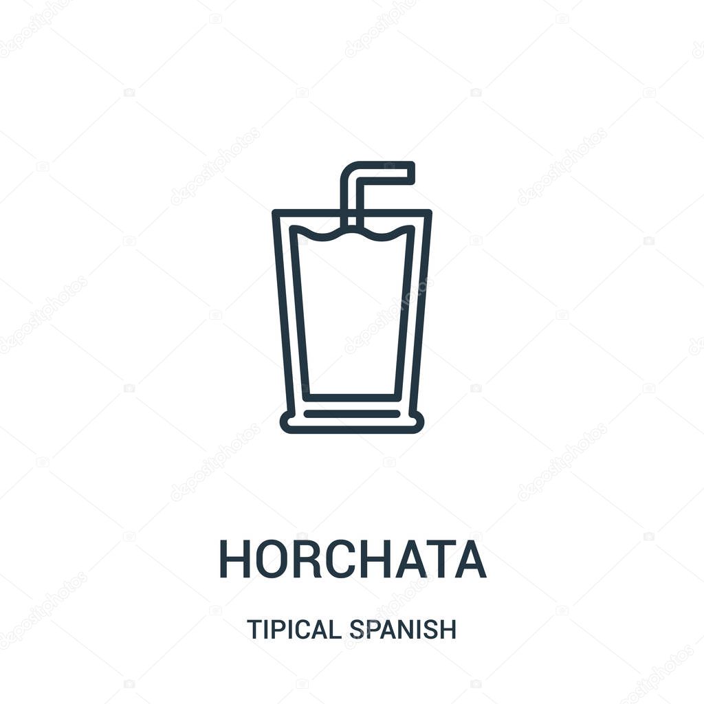 Horchata icon vector from tipical spanish collection. Thin line horchata outline icon vector illustration. Linear symbol for use on web and mobile apps, logo, print media.