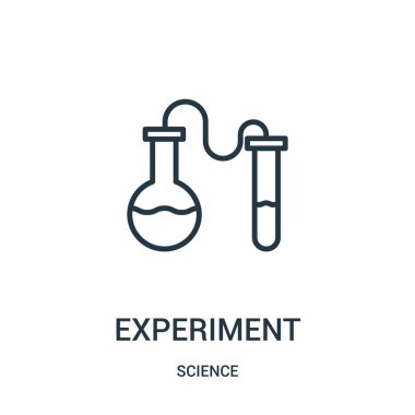 simge vektör bilim koleksiyonundan deneme. İnce çizgi deneme anahat simgesini vektör çizim. Doğrusal sembolü.