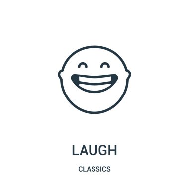 simge vektör classics Collection gülmek. İnce çizgi gülmek anahat simgesini vektör çizim. Doğrusal sembolü.