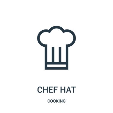 chef şapka simge vektör toplama pişirme. İnce çizgi chef şapka anahat simgesini vektör çizim. Doğrusal sembolü.