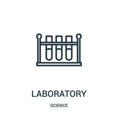 Laboratuvar simge vektör bilim koleksiyonundan. İnce çizgi laboratuvar anahat simgesini vektör çizim. Doğrusal sembolü.