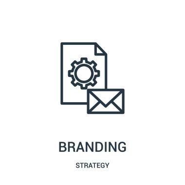 simge vektör strateji Collection marka. Anahat simgesini vektör çizim marka ince çizgi. Doğrusal sembolü.