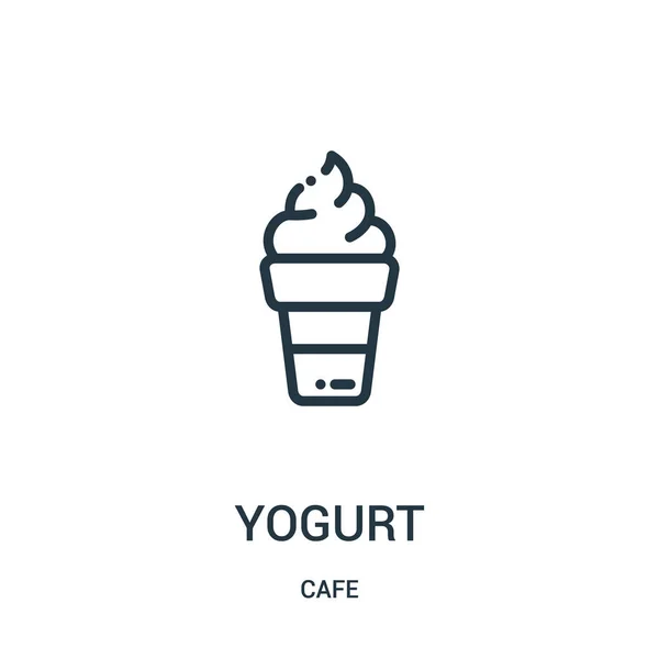 Yoghurt ikonen vektor från café samling. Tunn linje yoghurt disposition ikonen vektorillustration. Linjär symbol. — Stock vektor