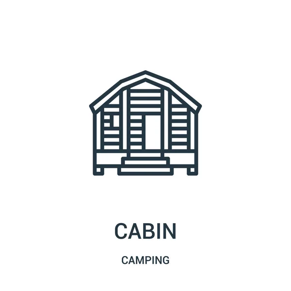 Vettore icona cabina dalla collezione campeggio. Illustrazione vettoriale dell'icona del profilo sottile della cabina. Simbolo lineare . — Vettoriale Stock