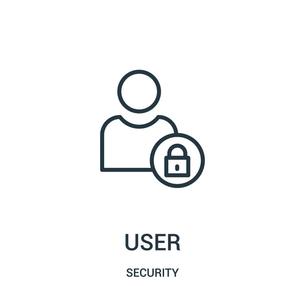 Utilisateur icône vecteur de la collection de sécurité. Illustration vectorielle d'icône de contour d'utilisateur de ligne mince. Symbole linéaire . — Image vectorielle