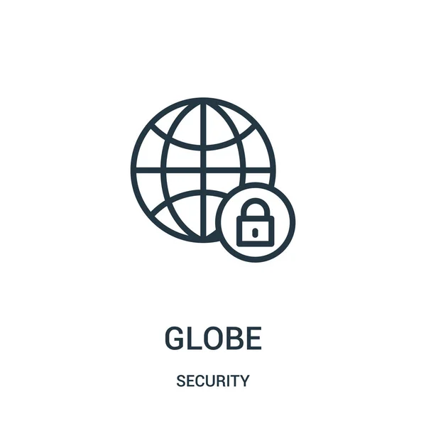 Globus-Icon-Vektor aus der Sicherheitssammlung. dünne Linie Globus umreißt Symbol Vektor Illustration. Lineares Symbol. — Stockvektor