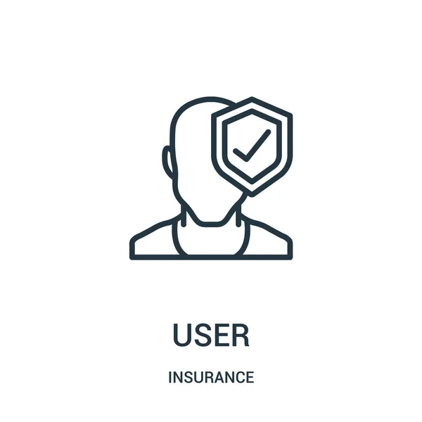 User icon vector from insurance collection. Thin line user outline icon vector illustration. Linear symbol. — Stock Vector