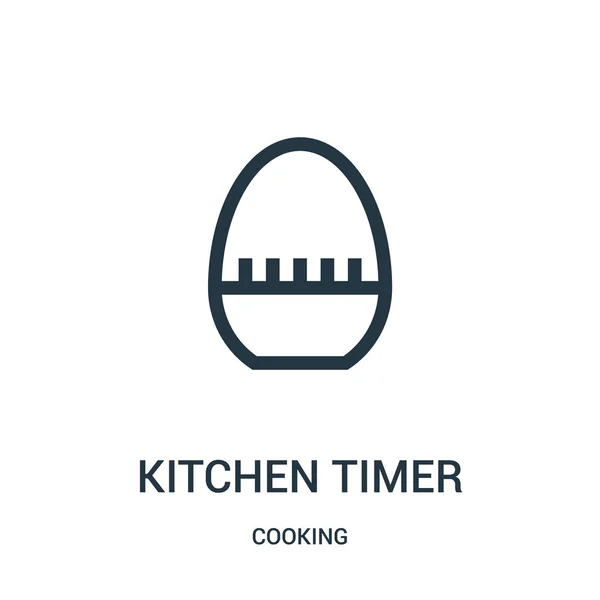 Cocina temporizador icono vector de la colección de cocina. Línea delgada cocina temporizador contorno icono vector ilustración. Símbolo lineal . — Vector de stock