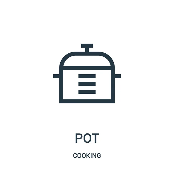 Vector icono de olla de la colección de cocina. Ilustración de vector de icono de esquema de pote de línea delgada. Símbolo lineal . — Archivo Imágenes Vectoriales