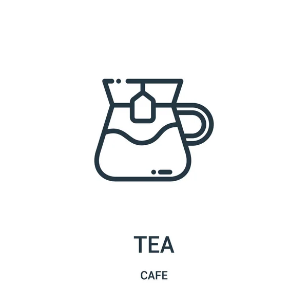 Vector icono de té de la colección de café. Línea delgada esquema de té icono ilustración vectorial. Símbolo lineal . — Archivo Imágenes Vectoriales