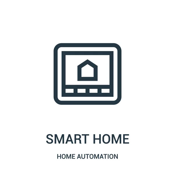 Smart Home icône vecteur de la collection domotique. Illustration vectorielle d'icône de contour de maison intelligente à ligne mince. Symbole linéaire . — Image vectorielle