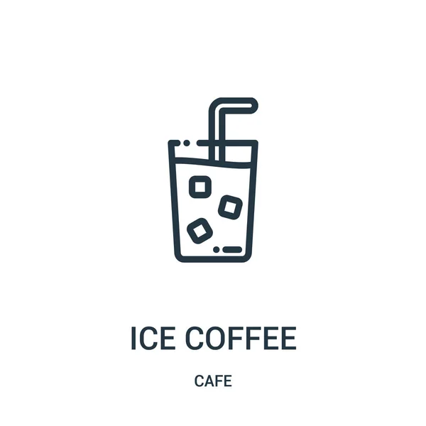Lód wektor ikona kawa z kawiarni kolekcji. Cienka linia lód kawy konspektu ikona ilustracja wektorowa. Symbol liniowy. — Wektor stockowy