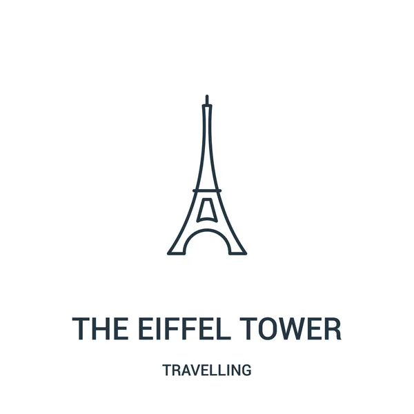 El vector del icono de la torre eiffel de la colección itinerante. Línea delgada la ilustración del vector de iconos de contorno de torre eiffel. Símbolo lineal . — Vector de stock