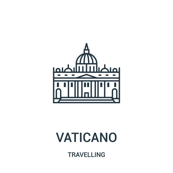 Vector icono vaticano de la colección itinerante. Línea delgada vaticano esquema icono vector ilustración. Símbolo lineal . — Vector de stock