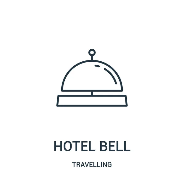 Hotel bell pictogram vector collectie te reizen. Dunne lijn hotel bell overzicht pictogram vectorillustratie. Lineaire symbool. — Stockvector