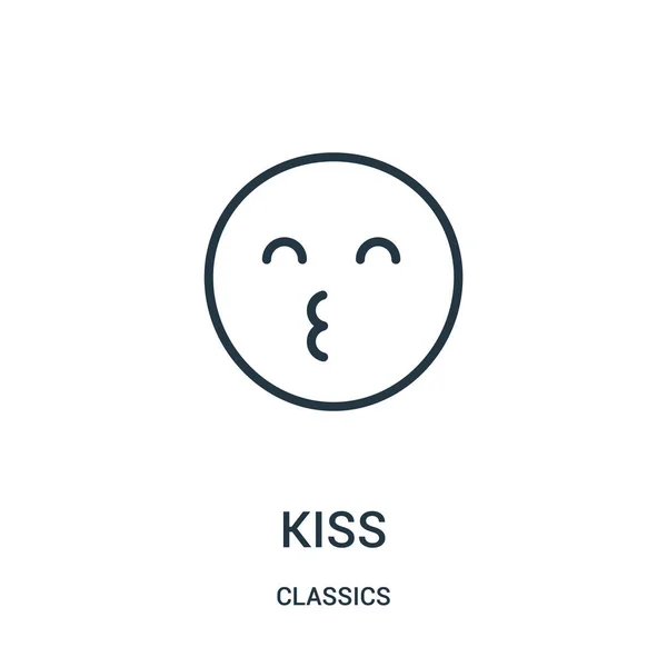 Kuss-Icon-Vektor aus der Klassikkollektion. Thin Line Kiss Outline Icon Vektor Illustration. Lineares Symbol. — Stockvektor