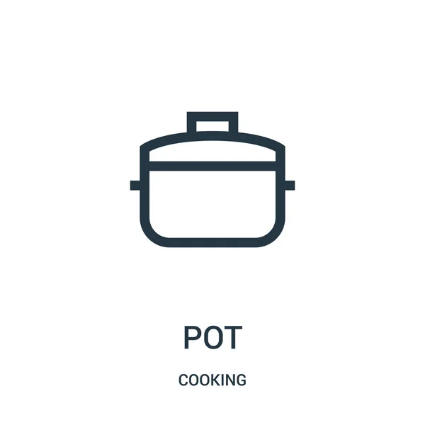 Vector icono de olla de la colección de cocina. Ilustración de vector de icono de esquema de pote de línea delgada. Símbolo lineal . — Archivo Imágenes Vectoriales