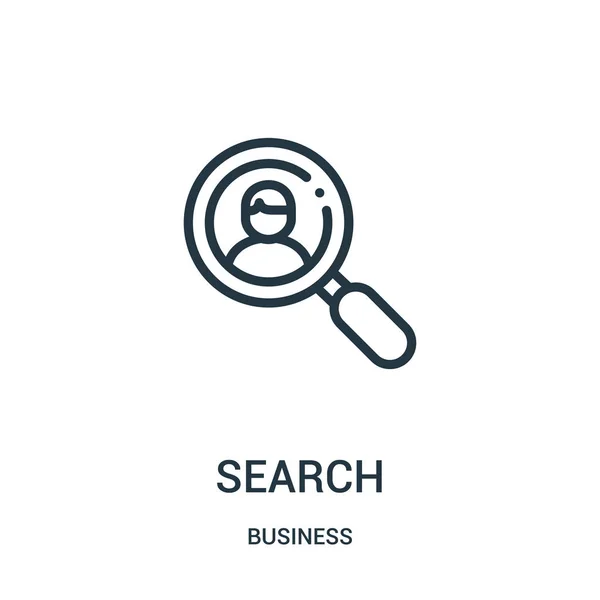Vector de icono de búsqueda de la colección de negocios. Ilustración de vector de icono de esquema de búsqueda de línea delgada. Símbolo lineal . — Vector de stock