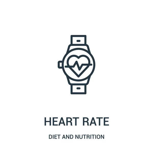 Kalp hızı simge vektör diyet ve beslenme koleksiyonundan. İnce çizgi kalp hızı anahat simgesini vektör çizim. Doğrusal sembolü. — Stok Vektör
