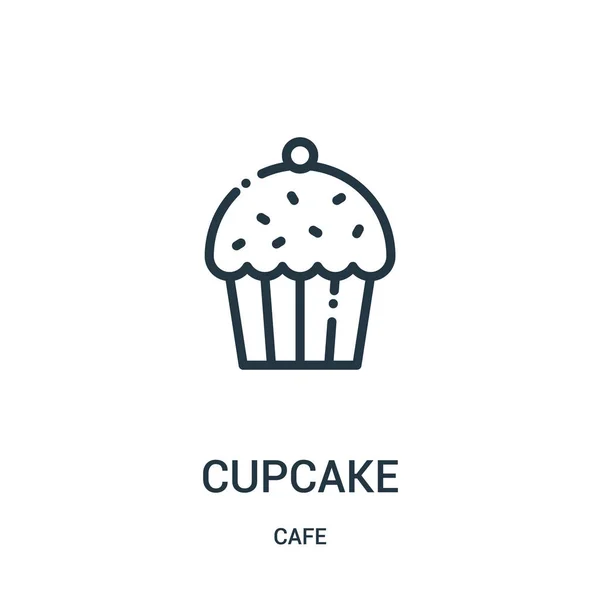 Vetor ícone cupcake da coleção café. Linha fina cupcake esboço ícone vetor ilustração. Símbolo linear . — Vetor de Stock