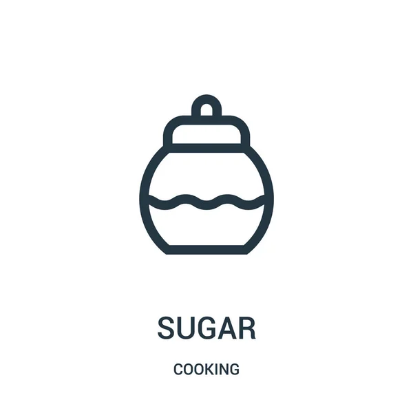 Vector icono de azúcar de la colección de cocina. Línea delgada azúcar esquema icono vector ilustración. Símbolo lineal . — Vector de stock