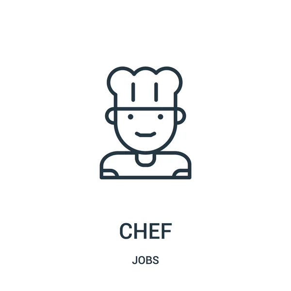 Chef icon vector from jobs collection. Thin line chef outline icon vector illustration. Linear symbol. — Stock Vector