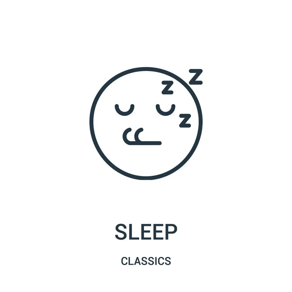 Schlaf-Icon-Vektor aus der Klassiksammlung. Thin Line Sleep Outline Icon Vektor Illustration. Lineares Symbol. — Stockvektor