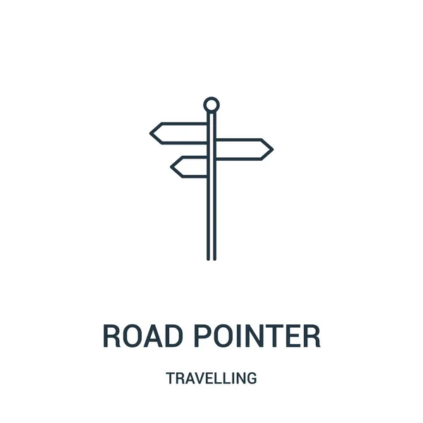 Route pointeur icône vecteur de collection itinérante. Illustration vectorielle d'icône de contour de pointeur de route de ligne mince. Symbole linéaire . — Image vectorielle