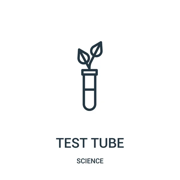 Provröret ikonen vektor från science collection. Tunn linje provrör disposition ikonen vektorillustration. Linjär symbol. — Stock vektor