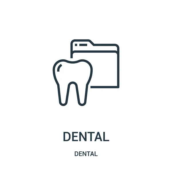 dental icon vector from dental collection. Thin line dental outline icon vector illustration. Linear symbol.