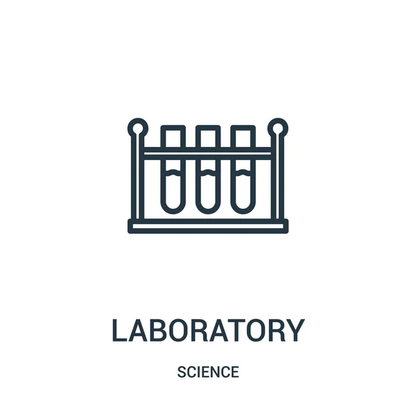 Vetor ícone de laboratório da coleção de ciência. Linha fina laboratório esboço ícone vetor ilustração. Símbolo linear . —  Vetores de Stock