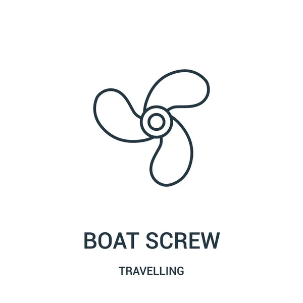 Barco tornillo icono vector de viaje colección. Delgada línea barco tornillo contorno icono vector ilustración. Símbolo lineal . — Vector de stock