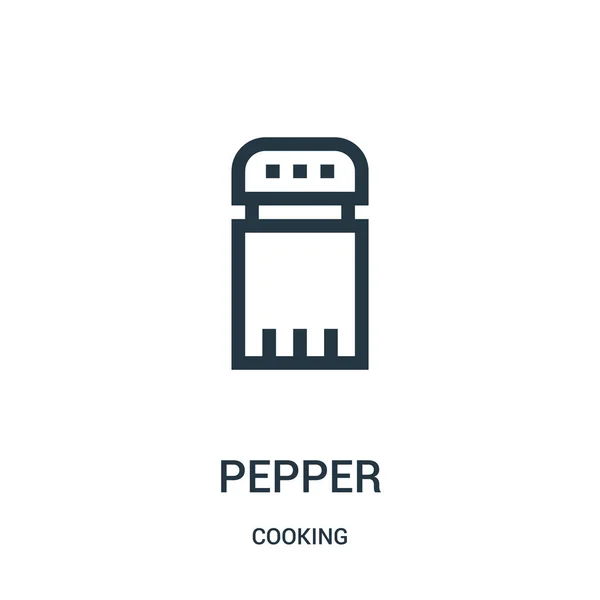 Vector icono de pimienta de la colección de cocina. Línea delgada pimienta esquema icono vector ilustración. Símbolo lineal . — Vector de stock