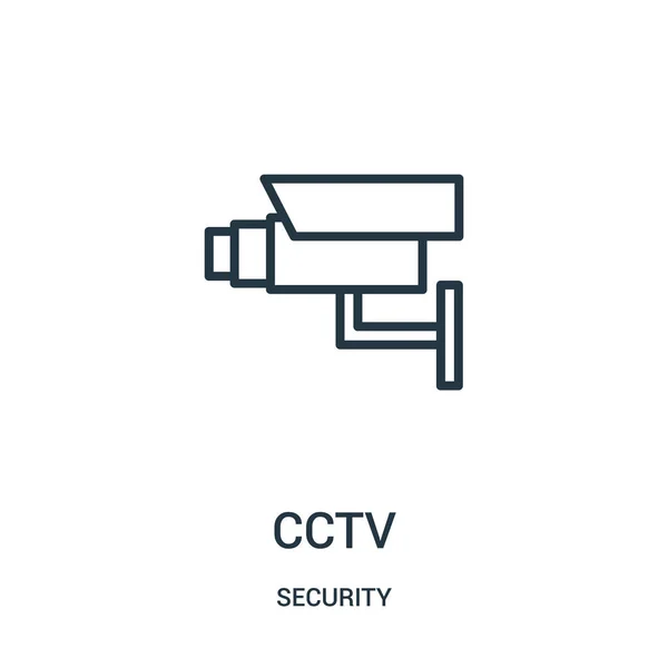 Vecteur d'icône cctv de la collection de sécurité. Illustration vectorielle d'icône de contour de cctv de ligne mince. Symbole linéaire . — Image vectorielle