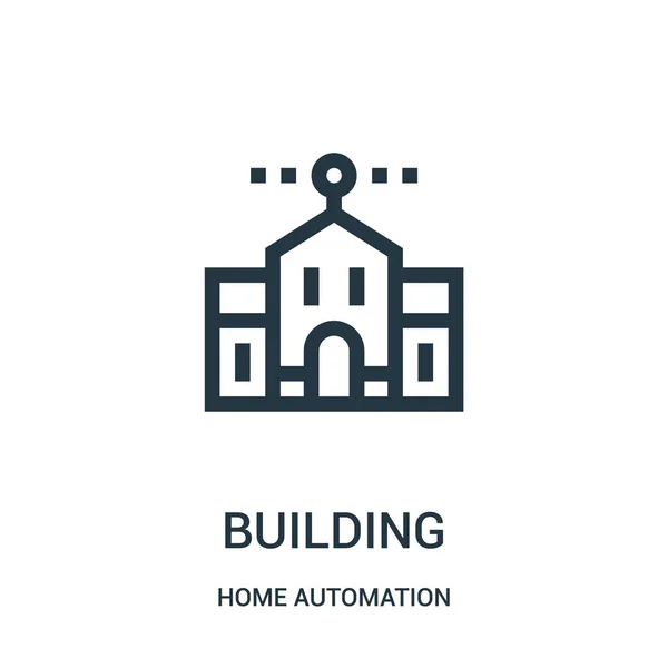 Vector icono de construcción de la colección de automatización del hogar. Ilustración de vectores de iconos de construcción de líneas delgadas. Símbolo lineal . — Archivo Imágenes Vectoriales