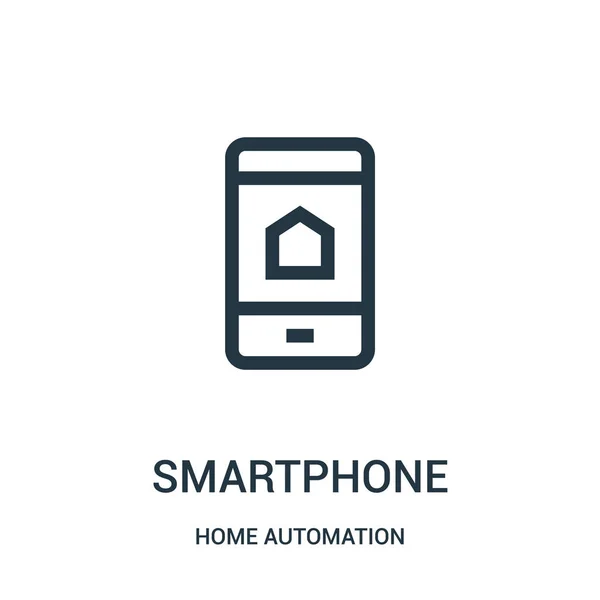 Smartphone-Icon-Vektor aus der Hausautomation Sammlung. dünne Linie Smartphone umreißt Symbol Vektor Illustration. Lineares Symbol. — Stockvektor