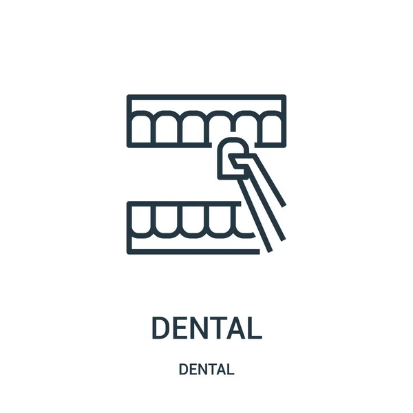 Dental wektor z kolekcji dentystycznych. Cienka linia stomatologiczne konspektu ikona ilustracja wektorowa. Symbol liniowy. — Wektor stockowy