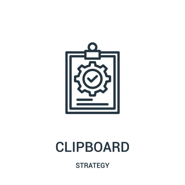 Clipboard icône vecteur de la collection de stratégie. Illustration vectorielle d'icône de contour de presse-papiers à lignes minces. Symbole linéaire . — Image vectorielle