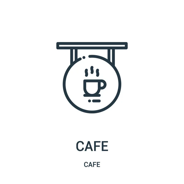 Café ikonen vektor från café samling. Tunn linje café disposition ikonen vektorillustration. Linjär symbol. — Stock vektor