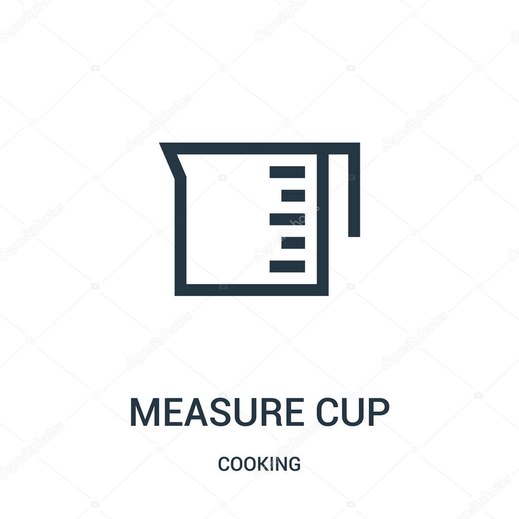 measure cup icon vector from cooking collection. Thin line measure cup outline icon vector illustration. Linear symbol.